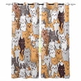 thumbnail image 1 of Cartoon Cat Blackout Curtains for Bedroom Living Room Darkening Curtains 54 Inch Long Modern Funny Cute Orange Gray Animals Short Curtain for Small Window Treatment Insulated Grommet Drapes 42"x54"x2, 1 of 9