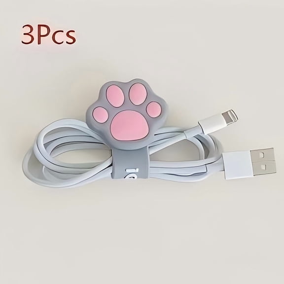 Cartoon Cat Claw Winder Earphone Data Cable Charging Cable Organizer Hub Portable And Easy to Use Earphone Cable Strap, Desktop Additions, Spiral Design, Exquisite Craftsmanship
