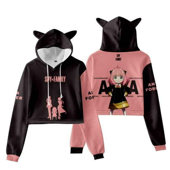 Cartoon Cat Ears Hoodie SPY×FAMILY Cosplay Costume Hoodies Sweatshirts 3D Anime Hooded Women Girls Streetwear