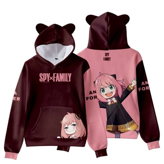 Cartoon Cat Ears Hoodie SPY×FAMILY Cosplay Costume Hoodies Sweatshirts 3D Pritned Anime Hooded Harajuku Hip Hop Women Streetwear