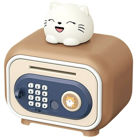 Cartoon Cat Electronic Password Lock Piggy Bank, Cute Digital Safe Box for Coin and Cash Savings