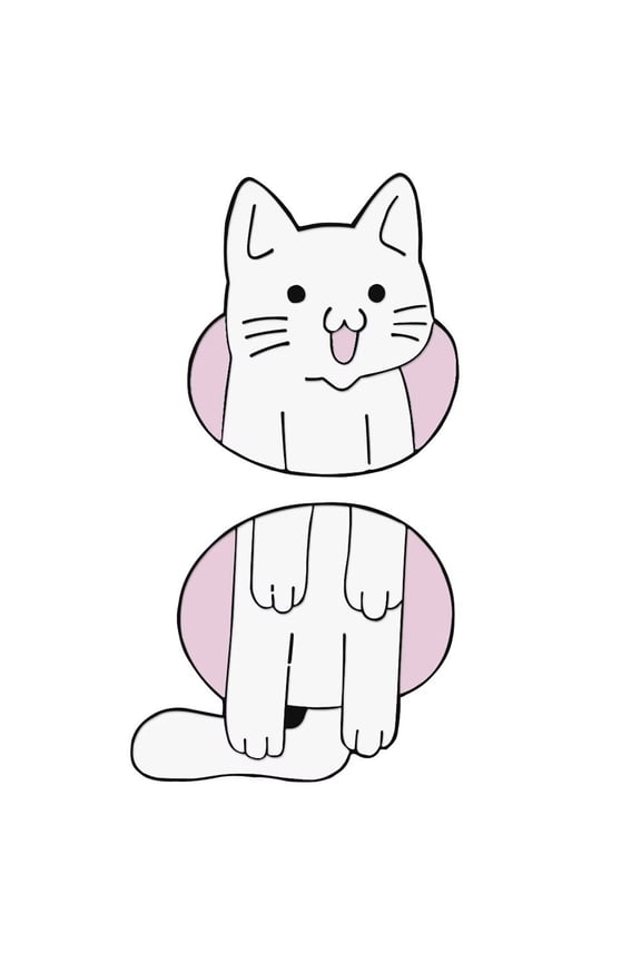 Cartoon Cat Enamel Pin 2pcs Animal Brooch Romantic Hide And Seek Badge Smiling Cats Lapel Pin Brooch Badges Clothes Bag Jacket Accessory