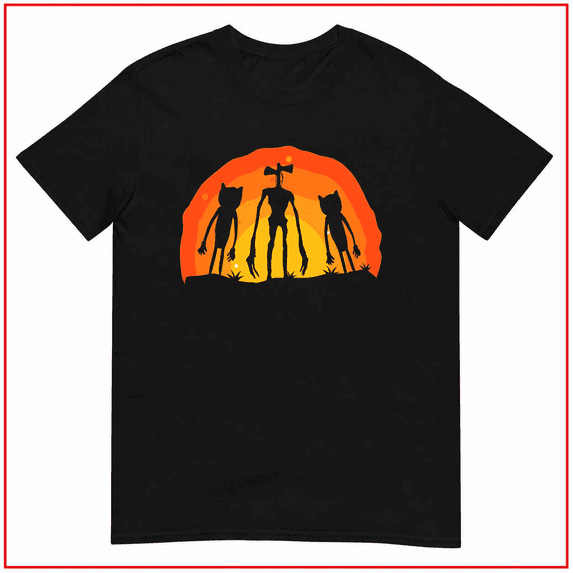 Cartoon Cat Era And Siren Head Costume For Kids Unisex T-Shirt V12739 Size S- 5XL