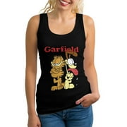 QNIOACN Cartoon Cat Garfield Tank Tops Womens Summer Sleeveless Tee Casual Running Workout Sport Vest, Women'sTank Top Sleeveless, Ladies Round Neck Tops