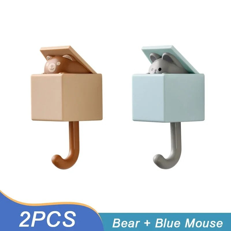 Cartoon Cat Hook Wall Self Adhesive Dormitory Bedroom Door Hanger Hooks