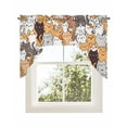 thumbnail image 1 of Cartoon Cat Kitchen Curtains Swag Valance for Windows/Bathroom/Cafe, Modern Funny Cute Orange Gray Animals Rod Pocket Drape Panel Swag Curtains Valance for Bedroom/Living Room 56"x36", 1 of 6
