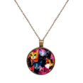 thumbnail image 1 of Cartoon Cat Necklace Personalized Custom Photo Round Pendant Adjustable Stainless Steel Necklaces with Gift Box for Men Women Mothers Valentine's Jewelry Gift, 1 of 6