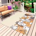 thumbnail image 1 of Cartoon Cat Outdoor Rug for Patio/Deck/Porch, Non-Slip Large Area Rug 4 x 6 Ft, Modern Simple Funny Cute Animals Art Indoor Outdoor Rugs Washable Area Rugs, Reversible Camping Rug Carpet Runner, 1 of 8
