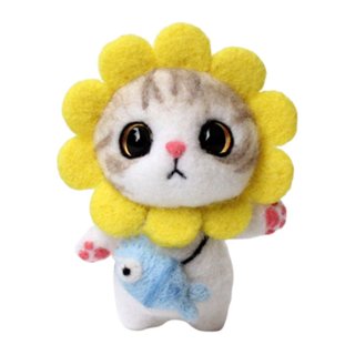 Cat Wool Needle Felt Toy Doll Wool Felting Poked Kit Decorat DIY