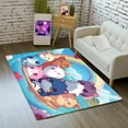 Cartoon Cat Rug Cat Area Rug Kids Rugs for Bedroom Girls Cute Rainbow
