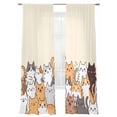 thumbnail image 1 of Cartoon Cat Sheer Curtains 96 Inch Long 2 Panels, Cute Kitten Modern Animal Light Filtering Rod Pocket Semi Sheer Curtains, Sheer Voile Drapes for Living Room Bedroom, 52"x96", 1 of 5