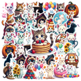 thumbnail image 1 of Cartoon Cat Stickers, Waterproof Animal Sticker for Water Bottle Laptop Phone Cases Planner Skateboard Luggage Helmet Party Favor Decor, Ideal for Adults Teens Teacher Rewards, 1 of 9