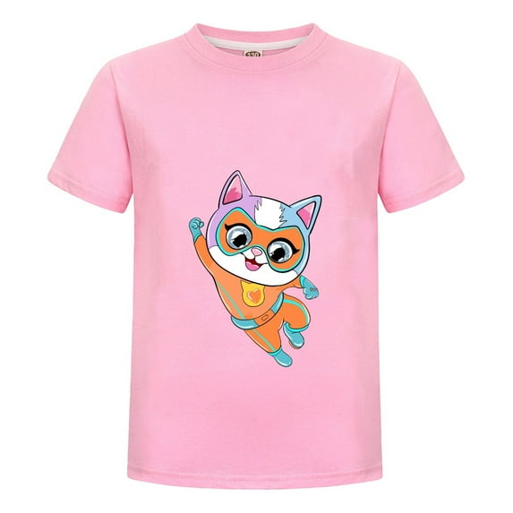 Cartoon Cat SuperKitties Shirt – Boys Girls Short Sleeve Summer Tee – Toddler Hero T-Shirt with Colorful Characters – Casual Kids Clothing – Birthday Gift