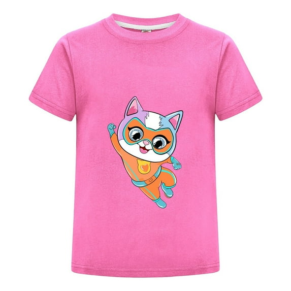 Cartoon Cat SuperKitties Shirt – Boys Girls Short Sleeve Summer Tee – Toddler Hero T-Shirt with Colorful Characters – Casual Kids Clothing – Birthday Gift