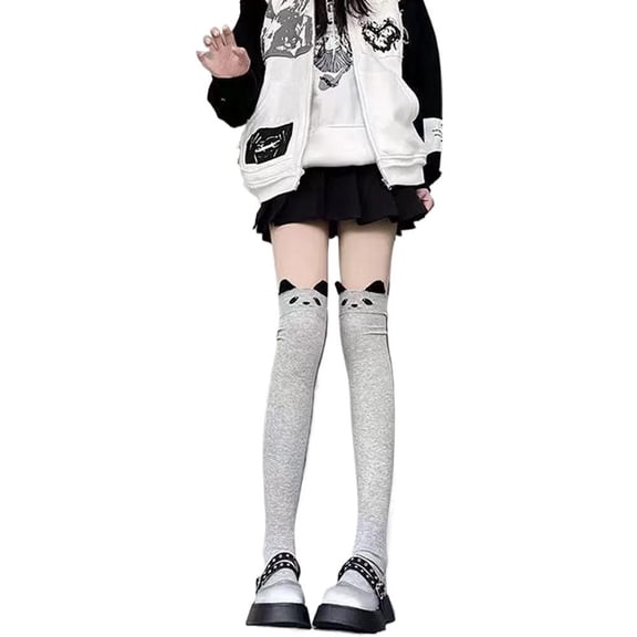 Cartoon Cat Thigh High Socks,Women Cute School Long Sockings,Sweet Animal Knee High Socks for Cosplay