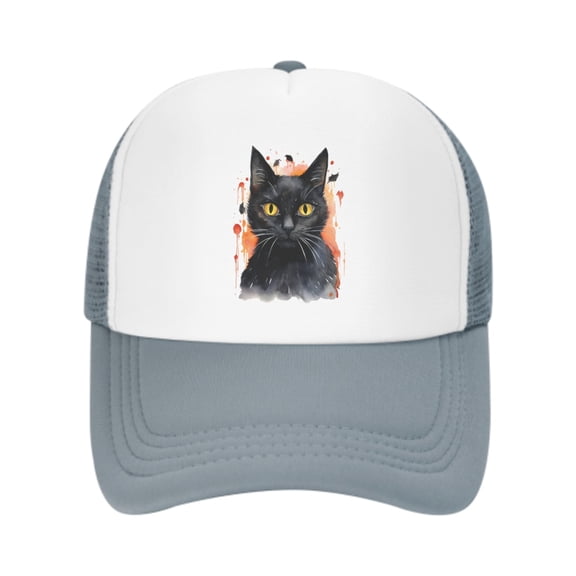 Cartoon Cat Unisex Trucker Hats for Men Women Adjustable Casual Baseball Caps for Outdoor Activities Dad Cap