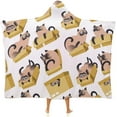thumbnail image 1 of Cartoon Cat Wearable Blankets for Womens Kids Cat Hoodie Blanket for Boys Girls Wearable Throw Blankets, 1 of 6
