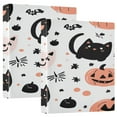 thumbnail image 1 of Cartoon Cat and Pumpkin 12.4x10.6in PVC Round Ring Binders, 2-Pack, D-Ring 3-Hole, Metal Clip, 1 of 10