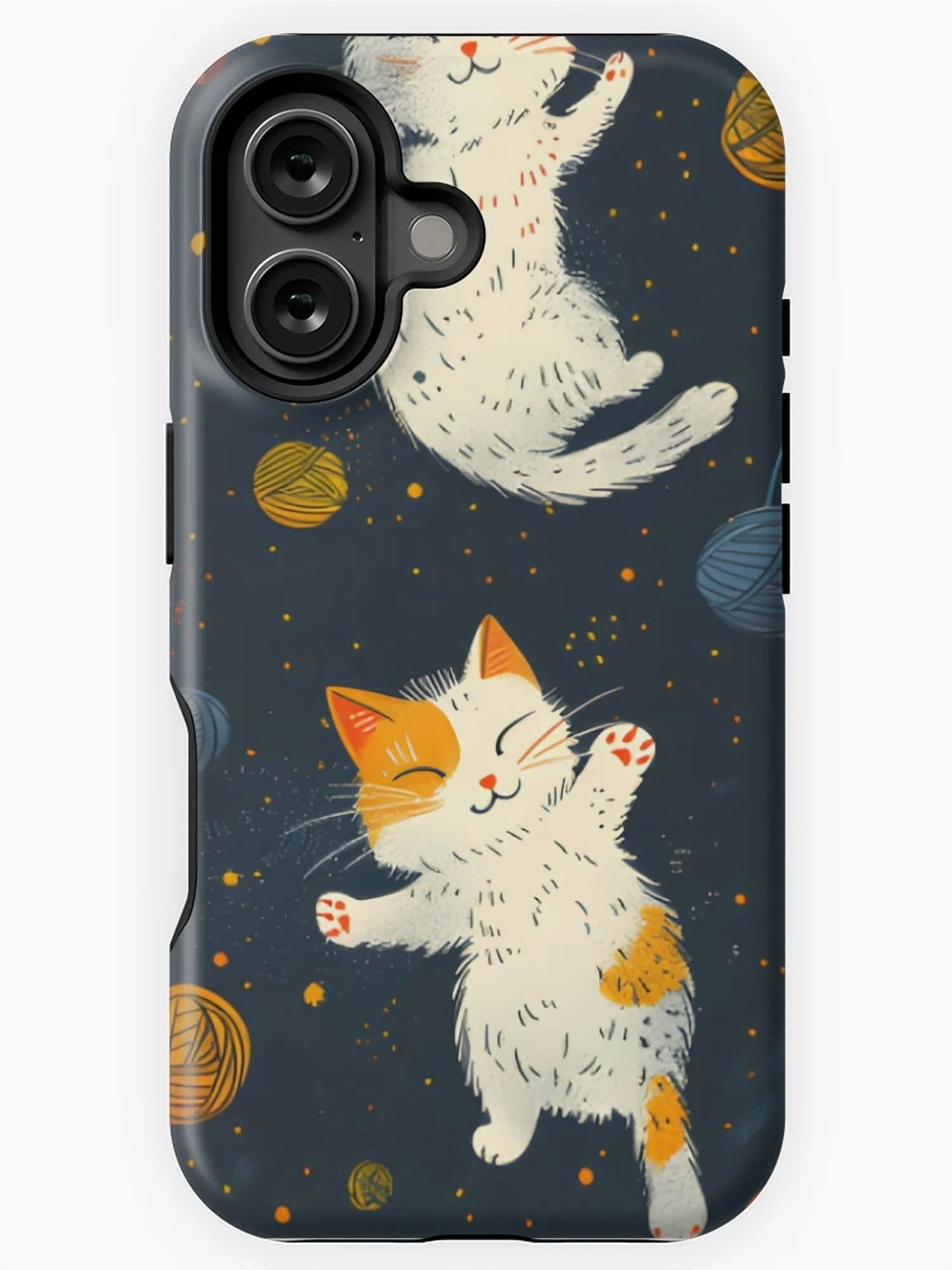 Cartoon Cats Chasing Yarn Balls Repeating Pattern Case for iPhone 11 ...