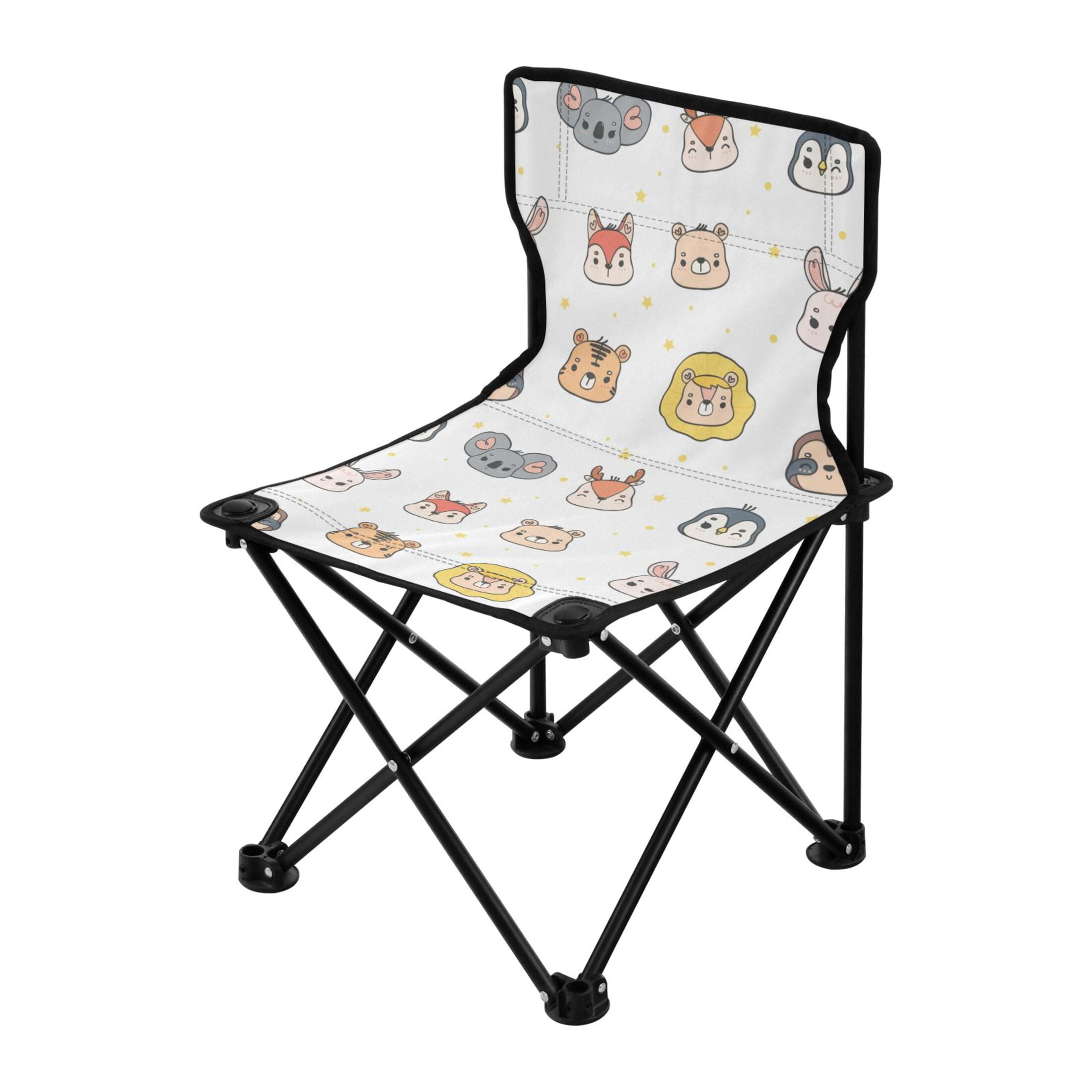Cartoon Cats Foxes Rabbits Monkey Portable Camping Chair Small for Kids Outdoor Folding Beach Chair Fishing Chair Lawn Chair with Carry Bag Walmart