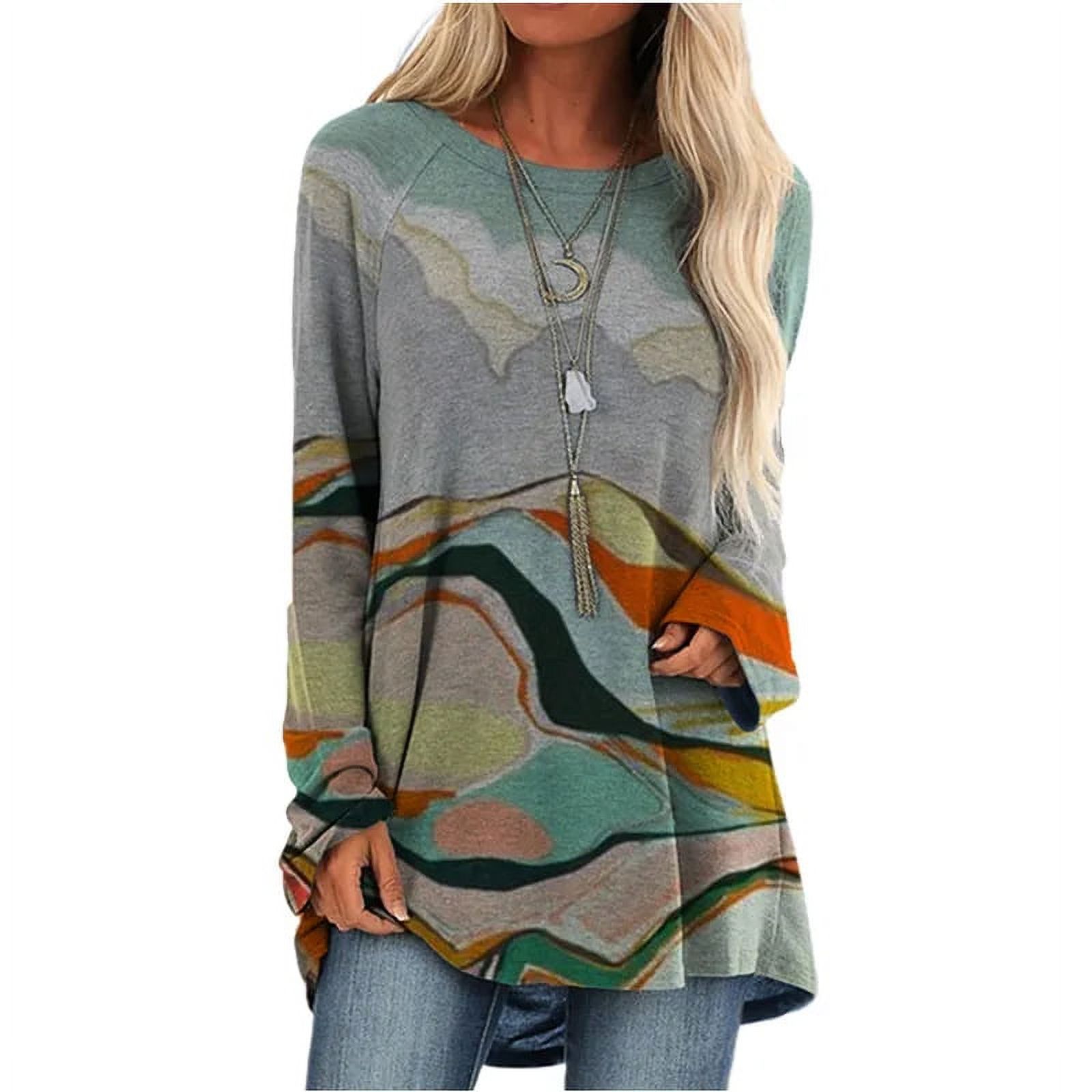 Cartoon Cats On The Tree Print Women's Tshirt Long Sleeve Spring