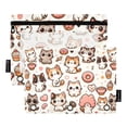 thumbnail image 1 of Cartoon Cats and Dessert 2 Pack Pencil Pouch for 3 Ring Binder Smooth Zipper Folders with Pockets Clear Window Pencil Case, 1 of 6
