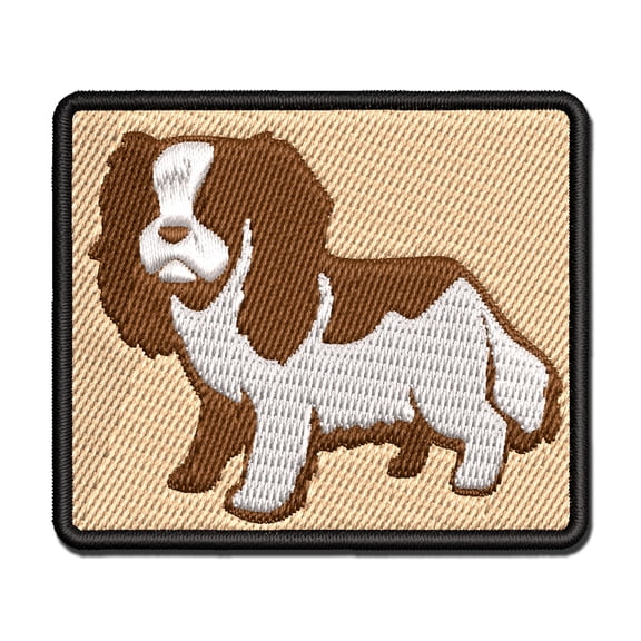 Cartoon Cavalier King Charles Spaniel Dog Pet Applique Multi-Color Embroidered Iron-On Patch - 3 Inch Medium