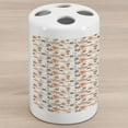 thumbnail image 1 of Cartoon Ceramic Toothbrush Holder, Simplistic Pastel Toned Flowers and Stripes Clouds Playroom, Decorative Versatile Countertop for Bathroom, 4.5" X 2.7", Multicolor, 1 of 4