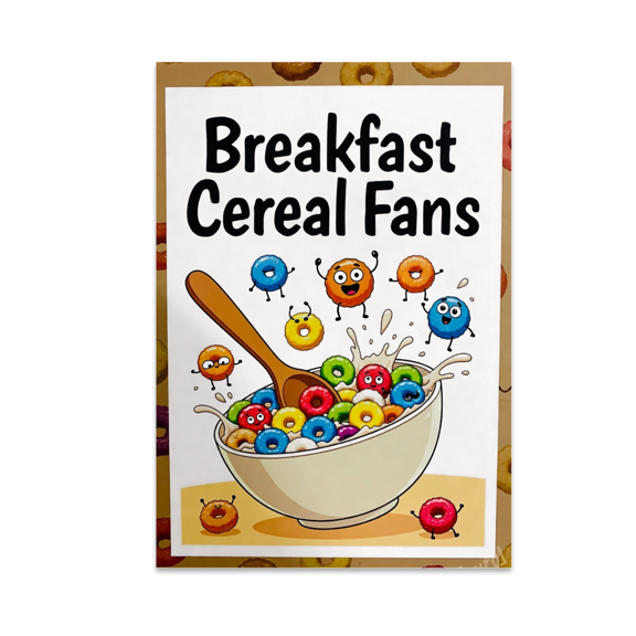 Cartoon Cereal Wall Art - Breakfast Cereal Fans - 13x19 Poster Print