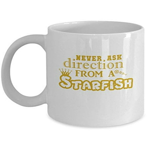 Cartoon Character 11 oz Coffee Mug - Never Ask Direction White Ceramic Gift