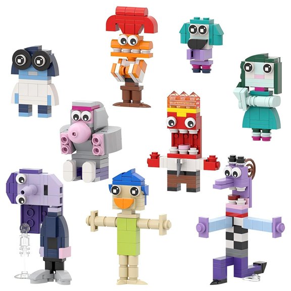 Cartoon Character Figures Building Blocks Set, DIY Assembly Multiple Character Brick Models, Creative Desktop Collectible Building Toy