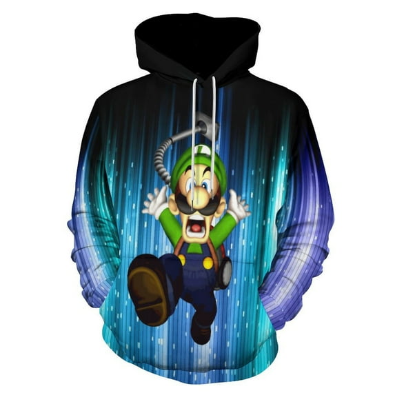 Cartoon Character Luigi's Mansion Fashion Sweatshirts Hoodies For Mens And Womens 3D Printing Hoody Pullover Winter Daily Unisex Adult Hooded Clothes With Drawstring And Pocket