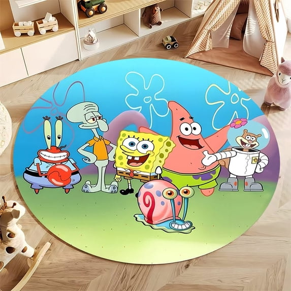 Cartoon Shool Rug Cartoon Character Round Rug Bedroom Decor - Walmart.com