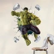 Hulk Wall Decals 3D Cartoon Wall Stickers Excellent Vinyl Wall Decor for Boys Room Living Room
