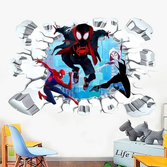 Spider Man Superhero Wall Stickers Anime Character Wall Decor