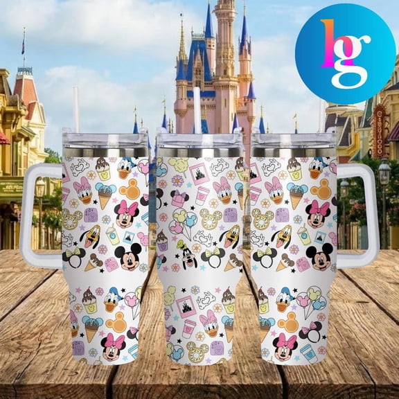Cartoon Characters 40oz Tumbler Disney Movie Character Insulated Stainless Steel Cup, Gift For Her