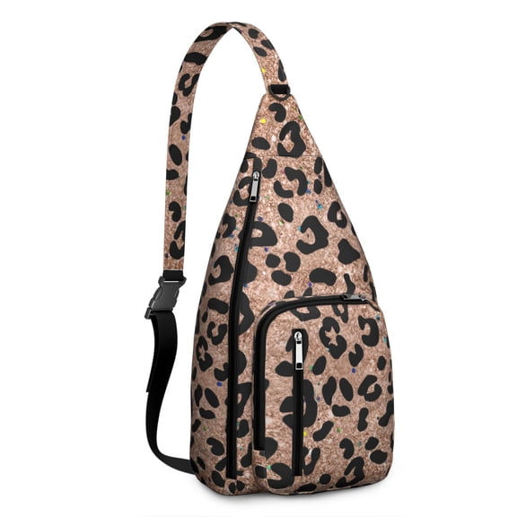 Cartoon Cheetah Sling Backpack - Cute Spotted Animal Design, Multi-Pocket Travel Bag