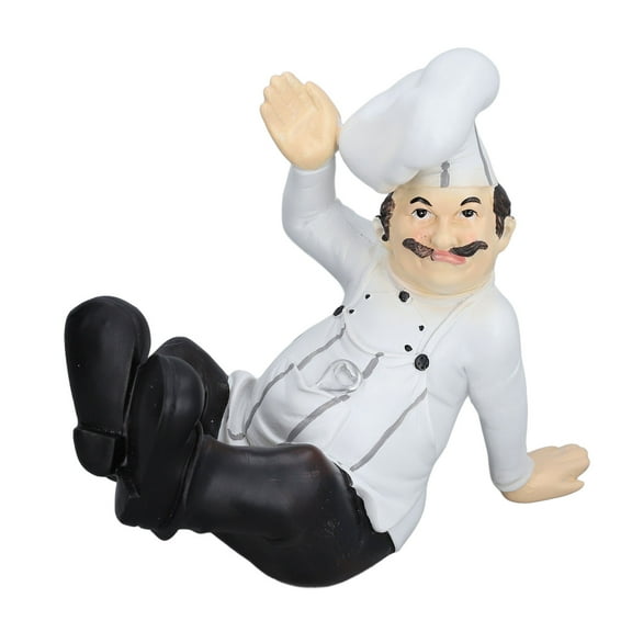 Cartoon Chef Figurine Cooking Chef Resin Sculpture Tabletop Decoration For Kitchen Living Room Bedroom