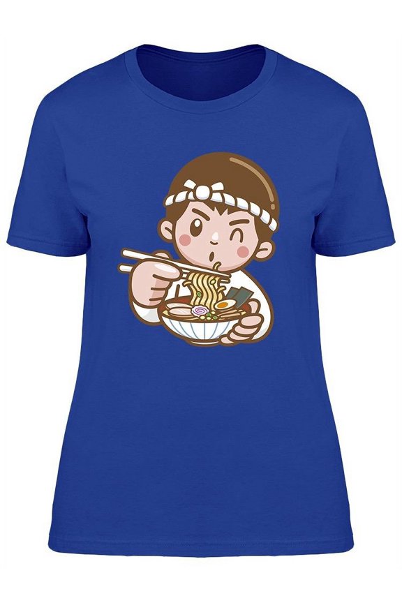Cartoon Chef With Ramen T-Shirt Women -Image by Shutterstock, Female Large