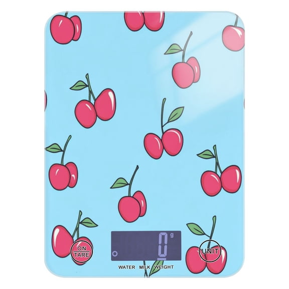 Cartoon Cherry Pattern Food Scale Digital Kitchen Scale Waterproof Grams Ounces lbs for For Baking and Cooking