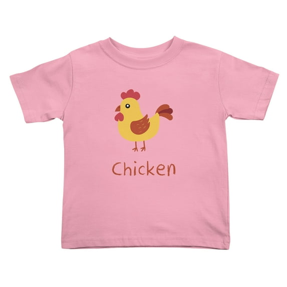 Cartoon Chicken Funny Toddler T Shirts for Boys Girls (Pink, 4T)