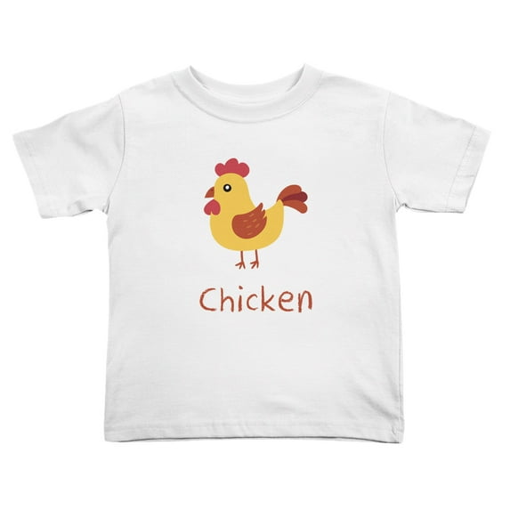 Cartoon Chicken Funny Toddler T Shirts for Boys Girls (White, Youth S)