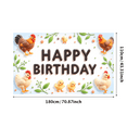 thumbnail image 1 of Cartoon Chicken Happy Birthday Banner Rooster Design Animal Theme Party Backdrop for Kids Celebration Indoor Event Decoration, 1 of 8