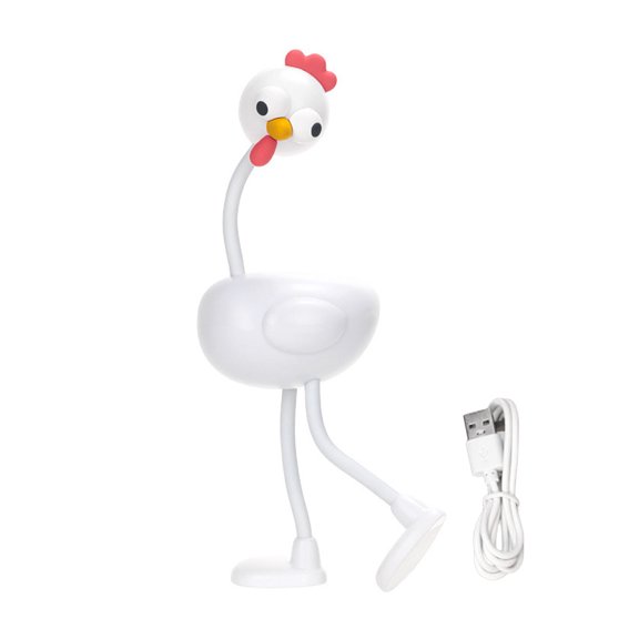 Cartoon Chicken Nightlight 3 Modes Setting Dimmer USB Rechargeable Lamps Plastic Texture Suitable for Infant Rooms