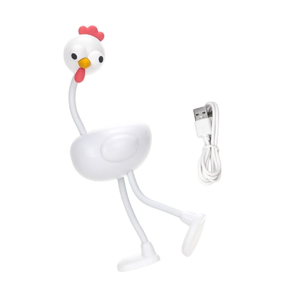 Cartoon Chicken Nightlight 3 Modes Setting Dimmer USB Rechargeable Lamps Plastic Texture Suitable for Infant Rooms