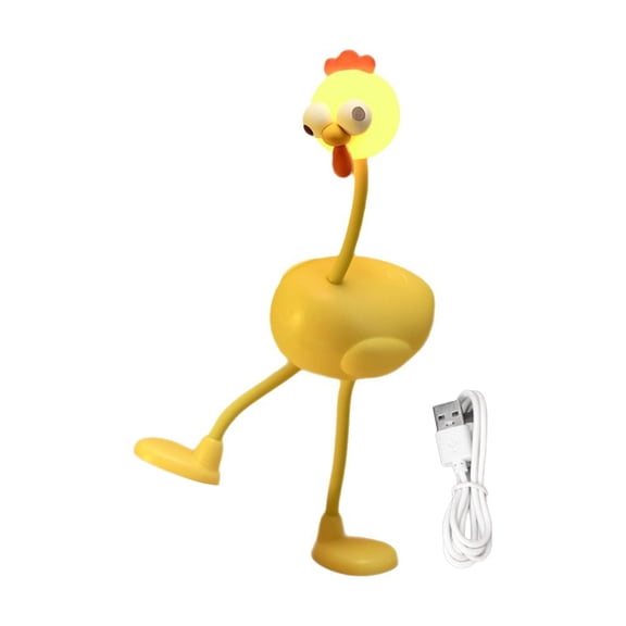 Cartoon Chicken Shape USB Rechargeable Night Light Touch Control Texture for Bedroom