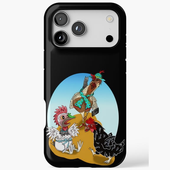Cartoon Chickens Of Bebington UK Funny Bird Pattern Art iPhone Case 17 through 11 Pro Max