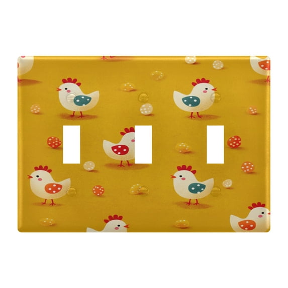 Cartoon Chickens Pattern Decorative Light Switch Plates Switch Cover Decorative Wall Plates Ideal for Living Room Kitchen Bedroom and Study