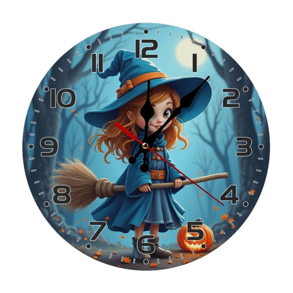 Cartoon Child Anime Wall Clock 10 Inch Silent Non Ticking Round Wooden Clock Decoration for Living Room Kitchen Bedroom Bathroom Office Classroom