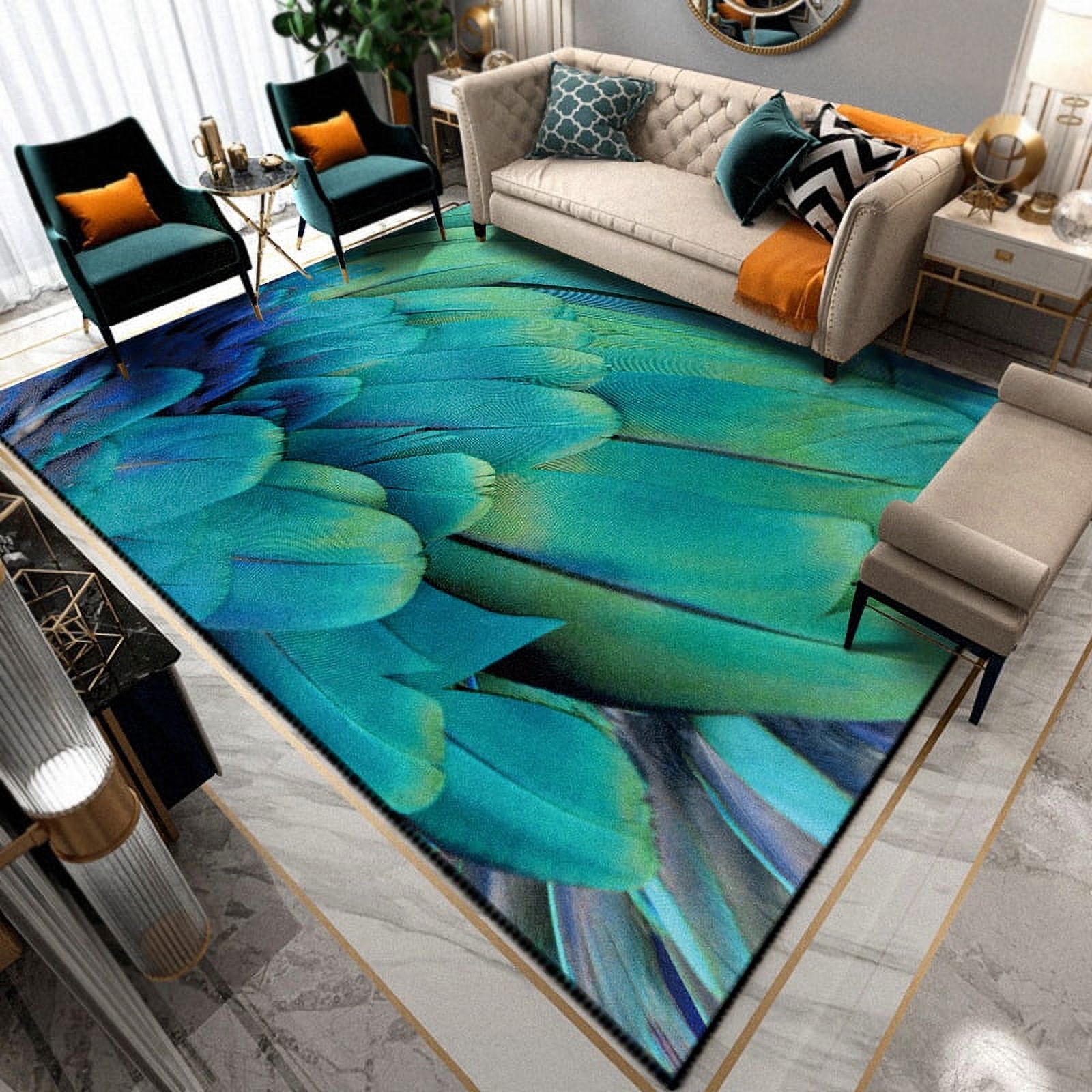Cartoon Child Feather 3D Printing Carpets For Living Room Bedroom Large Cartoon Child Feather 3D Printing Carpets For Living Room Bedroom Large